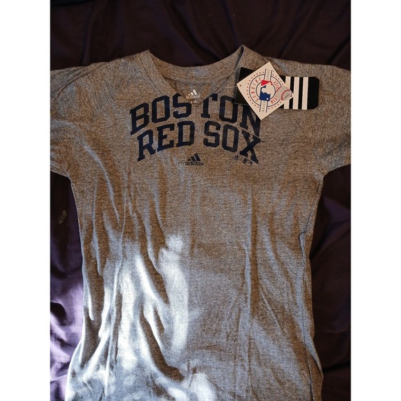 NEW Adidas Girls MLB Boston Red Sox V Neck Tee, Size Large 14 - Picture 1 of 2